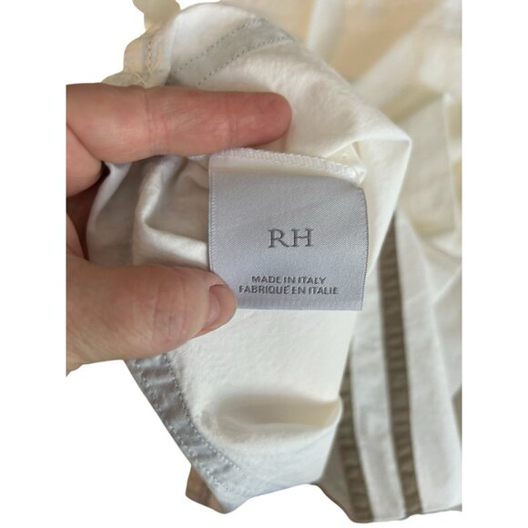 Restoration Hardware Parallel Border King Pillowcase Set Burnt Caramel Italy - Picture 3 of 4